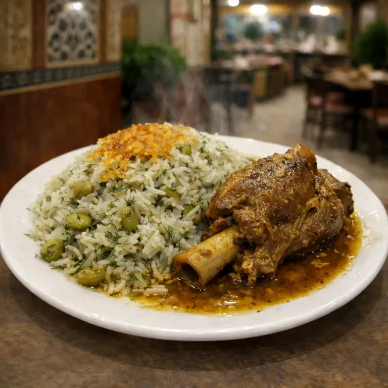 Persian Baghali Polo ba Mahicheh